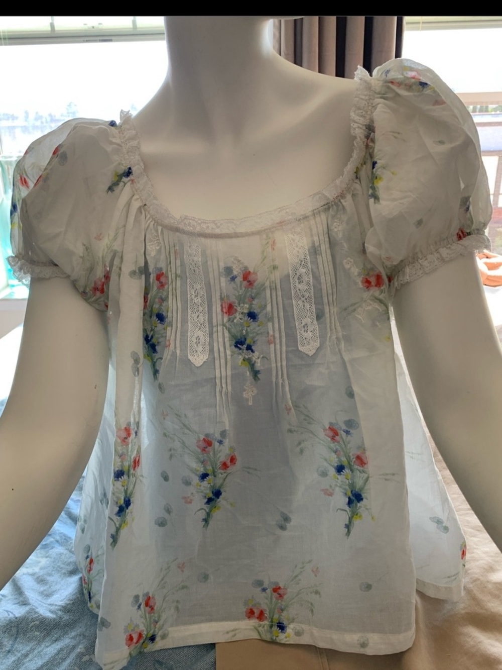 Industry Floral Cotton Puff Sleeves Blouse NWT Doen Frederica Blouse Inspired